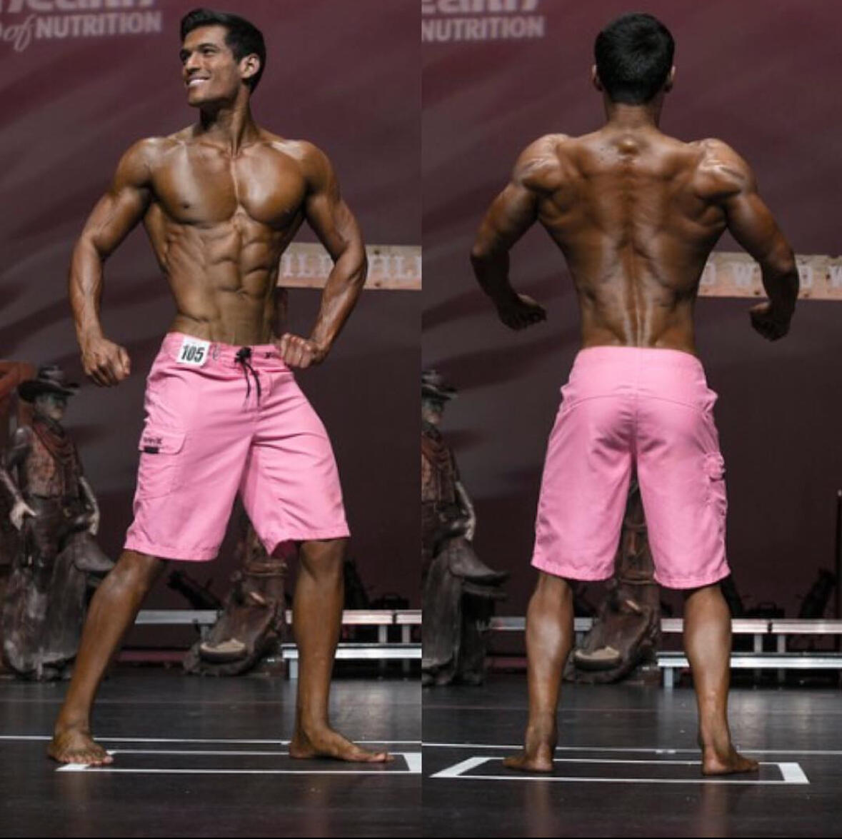 My bodybuilding client Julio winning the overall show at the Felicia Romero Classic